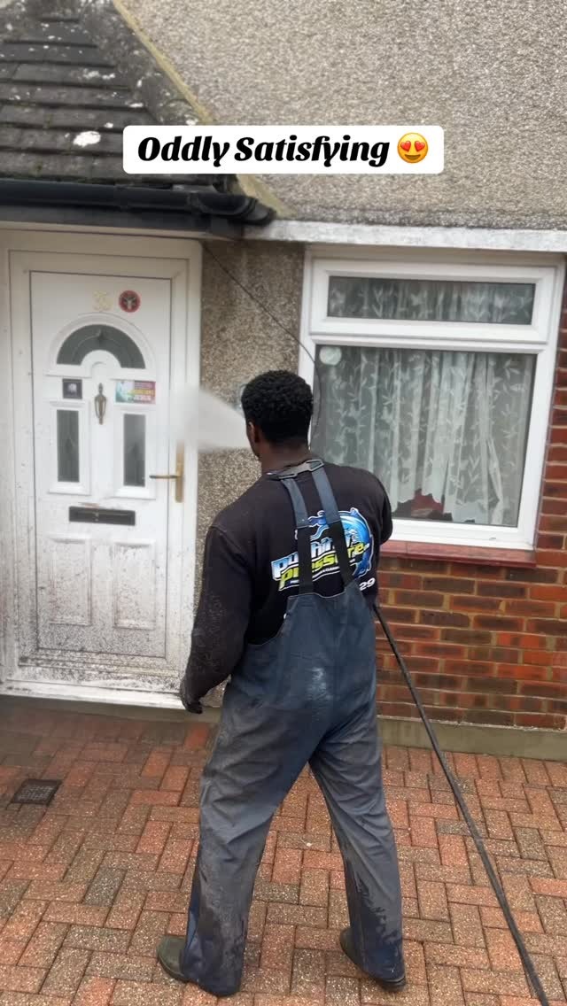 Clean driveway after pressure washing