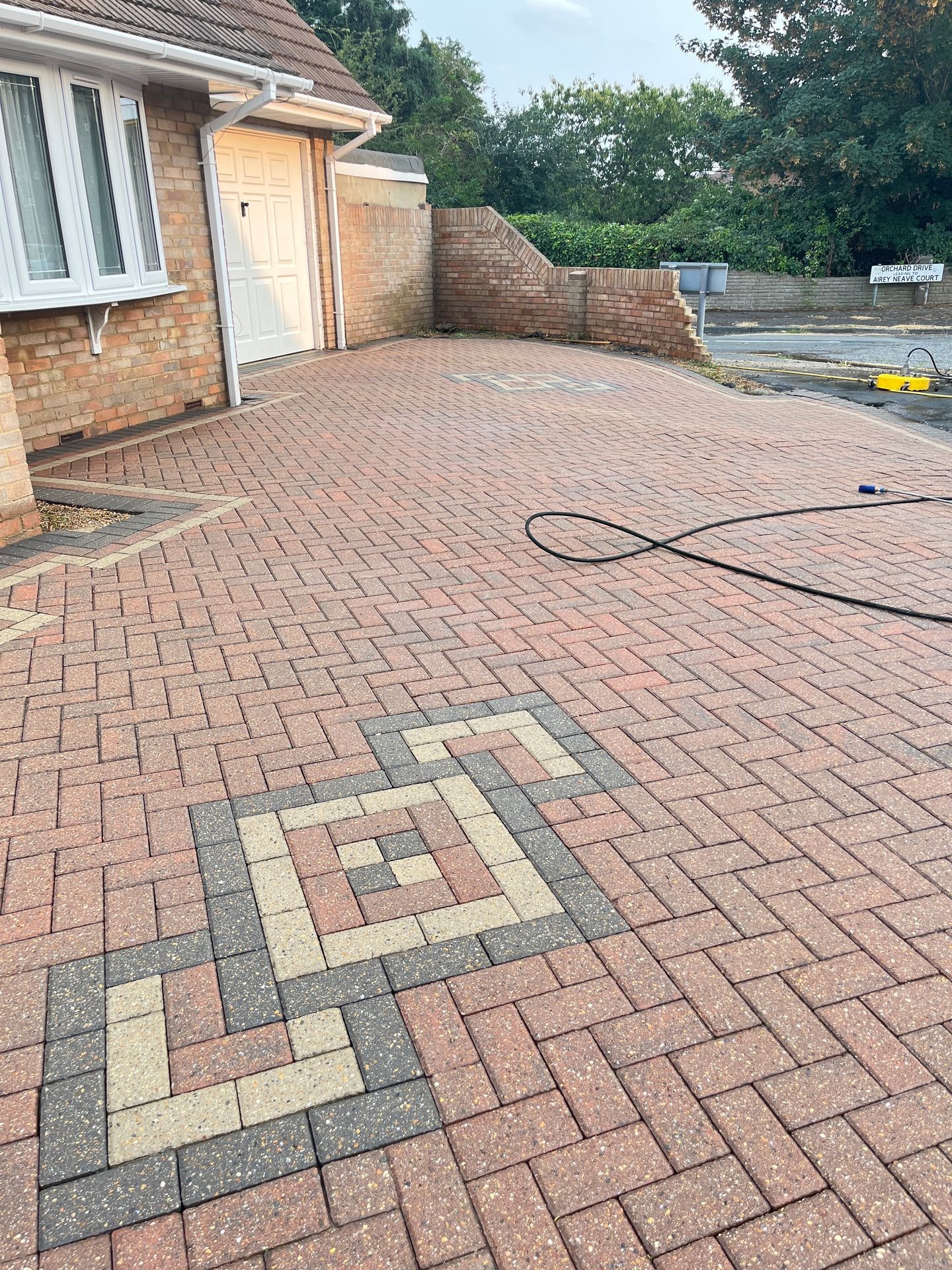 Professional pressure washing service in action